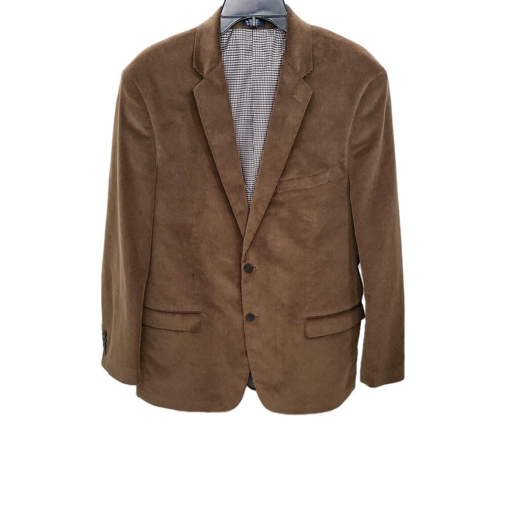 Saddlebred Mens 42 L Two Button Cotton Blazer Brown Corduroy Sport Coat Jacket
